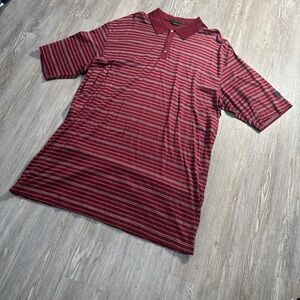 Nike Tiger Woods Golf Men's Striped Polo Shirt - Red